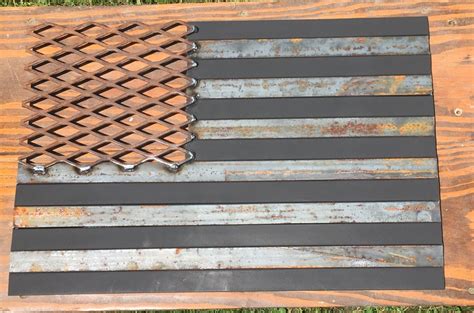 Metal Fabricated Rustic American Flag Wall Decor Welded Flag | Etsy