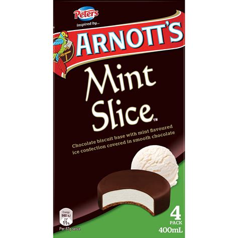 Arnott's Frozen Mint Slice 4 Pack | Woolworths