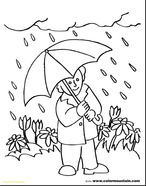 Rainy Day Coloring Page For Preschoolers Free Rain Printable Kids - Coloring Home