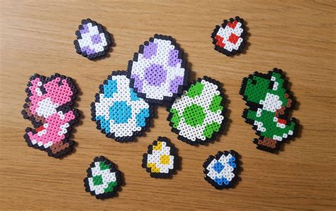 Yoshi Mario Egg Pixel Art Magnet Badge Phone Charm Keychain - Etsy UK