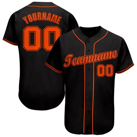 Custom Black Orange Baseball Jersey – Fiitg