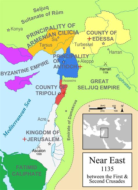 Kingdom of Jerusalem map - Map of Kingdom of Jerusalem (Israel)