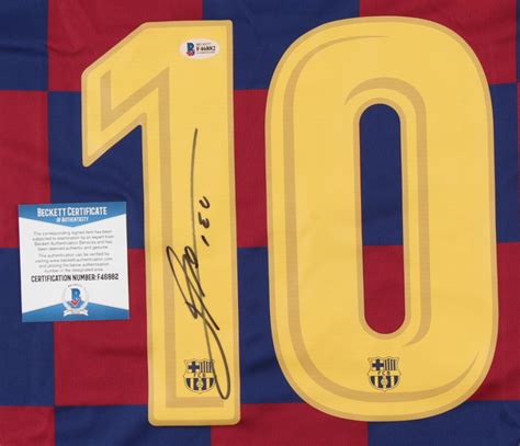 Lionel Messi Signed FC Barcelona Jersey Inscribed "Leo" (Beckett COA ...