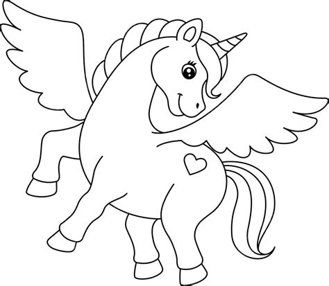 Flying Unicorn Coloring Page Isolated For Kids Stars Page Flying Vector, Star Drawing, Unicorn ...
