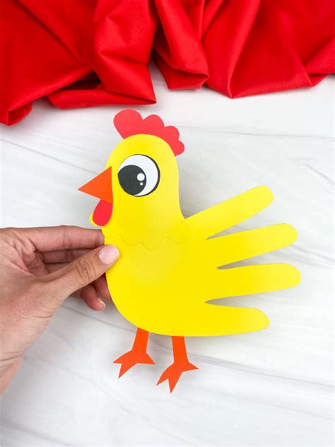 Handprint Chicken Craft For Kids [Free Template]