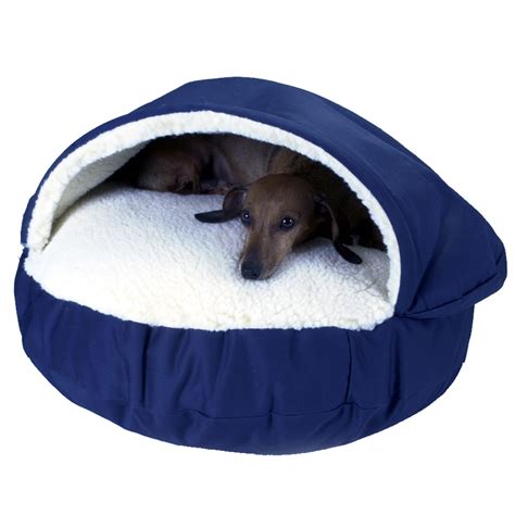 Snoozer Orthopedic Cozy Cave Pet Bed in Navy & Cream, 25" L x 25" W | Petco