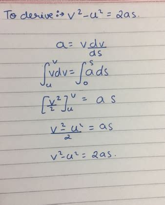 Using integral calculus, derive the third equation of motion. OR