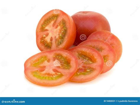 Sliced tomato stock image. Image of cross, isolated, dieting - 9480031