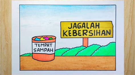 Gambar poster tema menjaga kebersihan lingkungan | Tanda kayu, Buku bisnis, Cara menggambar