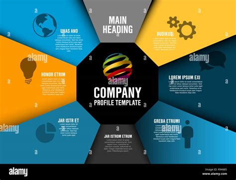 Vector Company profile Infographic diagram template with various ...