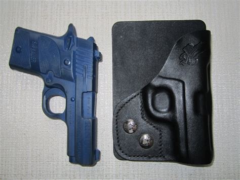 ITEM # 072 - SIG SAUER P938,9mm formed leather LEFT HAND, wallet and ...