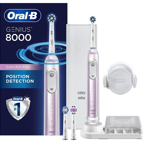 Oral-B 8000 Electronic Power Rechargeable Battery Bluetooth Electric Toothbrush, Sakura Pink ...