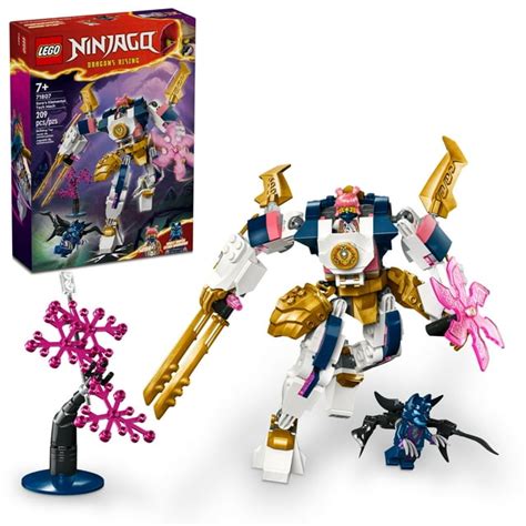 LEGO NINJAGO Sora’s Elemental Tech Mech Mini Ninja Toy, Customizable Figure, Adventure Toy Set ...