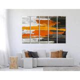 Brown, Gray And Orange Abstract №04365 Ready to Hang Canvas Print – Zellart Canvas Prints