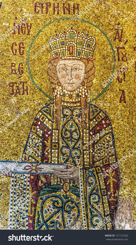 ISTANBUL, TURKEY - APRIL 10: Empress Irene, a Byzantine mosaic in the ...