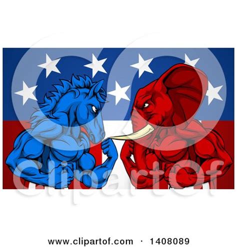 Politics American Election Concept Donkey Vs Elephant by ...