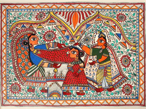 Draupadi's Cheer-Haran | Madhubani Painting | Exotic India Art