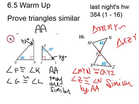 2 > 1 - Geometry Page: 6.5: SSS for similarity