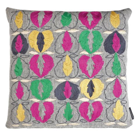 Kit Kemp embroidered cushion for Fine Cell Work | How To Spend It