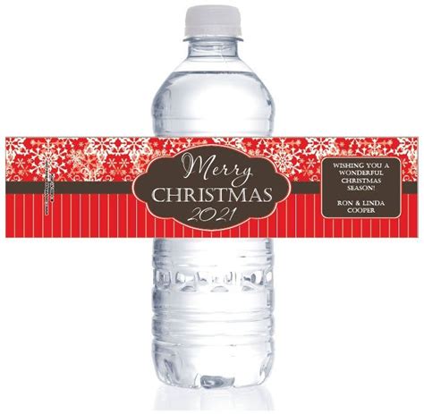 Merry Christmas Water Bottle Labels | Bottle labels, Water bottle ...