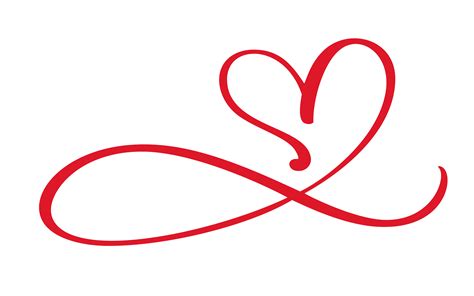 Heart love flourish sign forever. Infinity Romantic symbol linked, join, passion and wedding ...