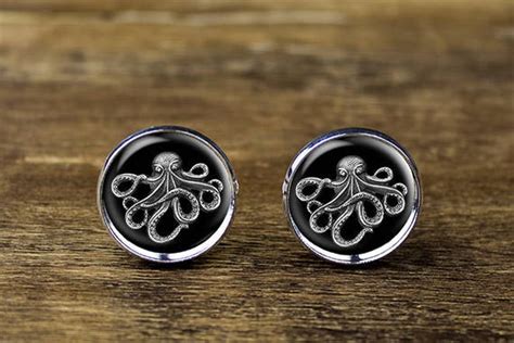 Octopus Cufflinks Nautical Cufflinks Octopus Jewelry | Etsy