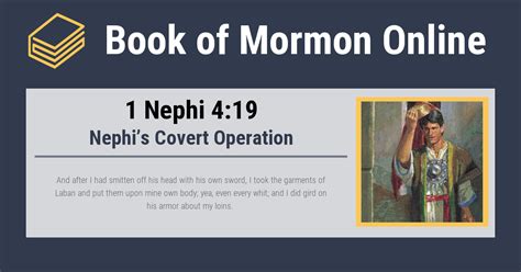 1 Nephi 4:19 | Nephi’s Covert Operation • Book of Mormon Online