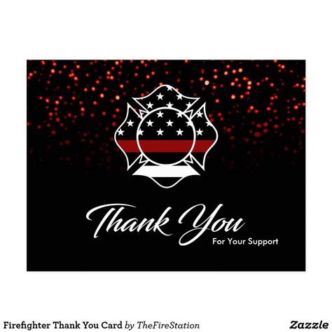 Firefighter Thank You Card | Zazzle | Cards, Firefighter, Thank you cards