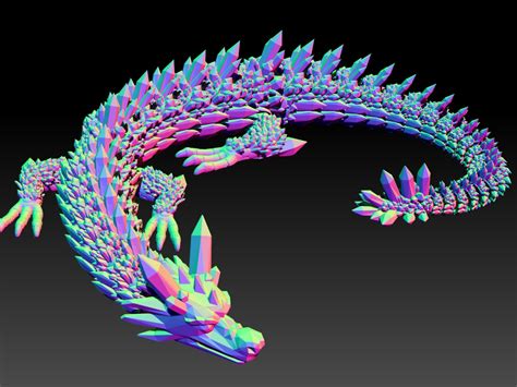 ARTICULATED DRAGON - FLEXI CRYSTAL DRAGON 3D PRINT - STLFinder