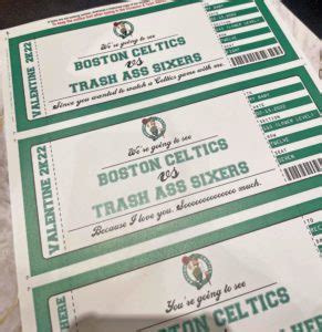 Boston Celtics Game Ticket Gift Voucher | Printable Surprise NBA ...