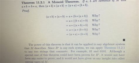 Solved 1. Copy the proof given in the text for A Monoid | Chegg.com