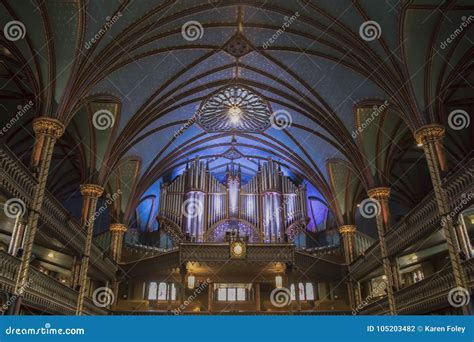 Pipe Organ Inside Basilica of Notre Dame, Montreal, Quebec, Canada ...