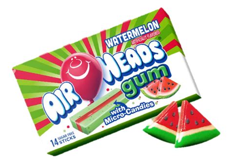 Airheads Watermelon Bubblegum - 14 Sugar Free Chewing Gum Sticks