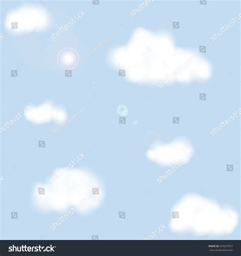 Blue Sky Clouds Vector Background Seamless Stock Vector (Royalty Free ...