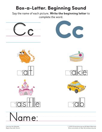 Words That Start With C For Kindergarten | PrimaryLearning.org