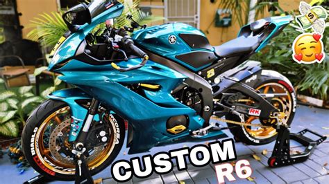 YAMAHA YZF-R6 2020 CANDY TEAL UK-15 . HOME PAINT JOB - YouTube