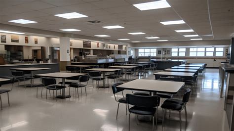 Table High School Cafeteria Has Empty Tables And Backgrounds | JPG Free ...