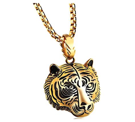 Tiger Necklace Tiger Eye Pendant Animal Chain Tiger Jewelry Gift Tiger – Gold Diamond Shop