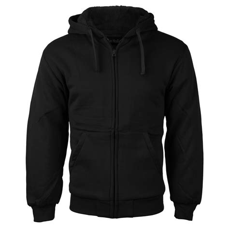 VKWEAR - Men's Premium Athletic Soft Sherpa Lined Fleece Zip Up Hoodie Sweater Jacket (Black,S ...