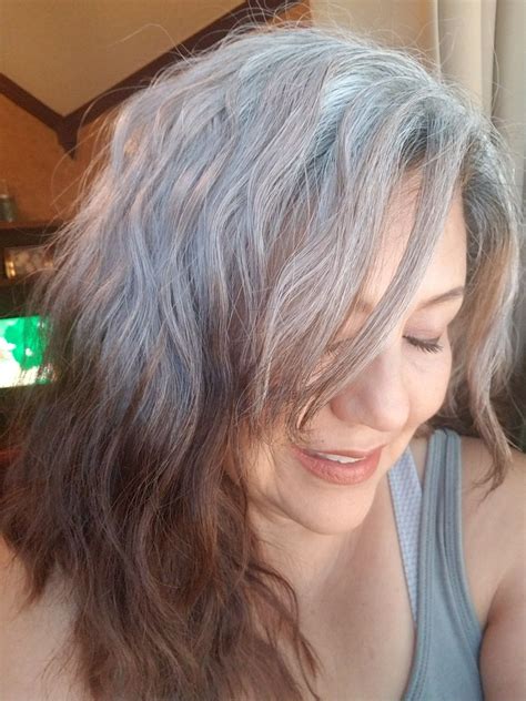 It's being a year since I started the transition to my natural silver. | Silver hair color, Long ...