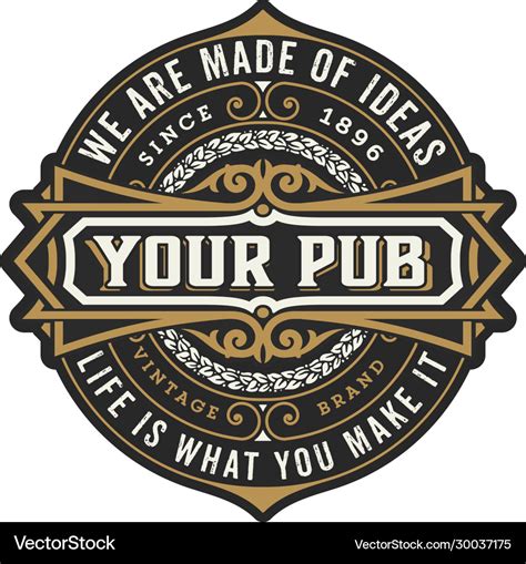 Vintage pub logo layered Royalty Free Vector Image