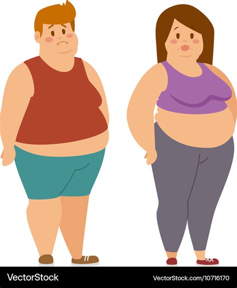 Fat cartoon people Royalty Free Vector Image - VectorStock