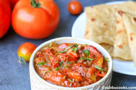 Tomato curry | Easy Basic Indian Tomato Curry - Subbu Cooks