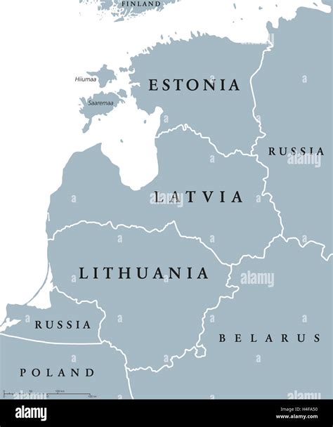 Baltic countries political map, also known as Baltics, Baltic nations ...