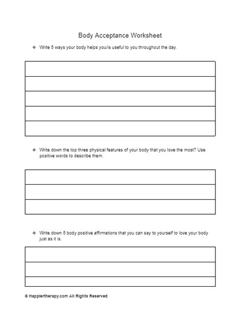 Body Acceptance Worksheet | HappierTHERAPY