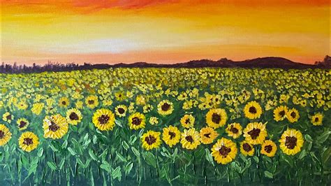 2020 and still working with my sunflowers field | Acrylics painting 🎨 TIMELAPSE - YouTube