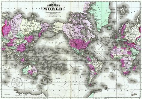 Johnson's World Map 1865 Photograph by Daniel Hagerman