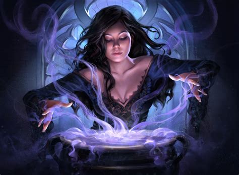 Wallpaper : fantasy art, fantasy girl, witch, magic, dark hair ...