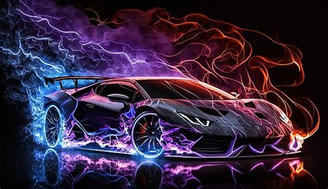 Sports Car Wild Light Effect Creative Background, Car, Light Effect ...