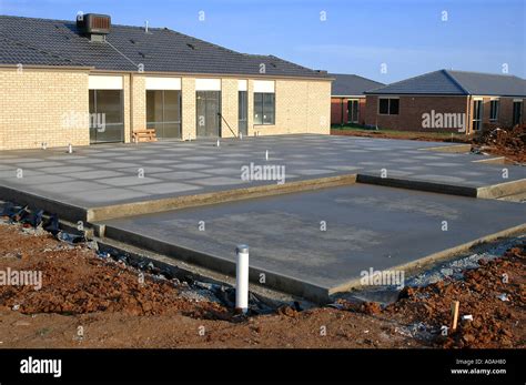 Building a new house, the concrete slab has been poured, Melbourne ...